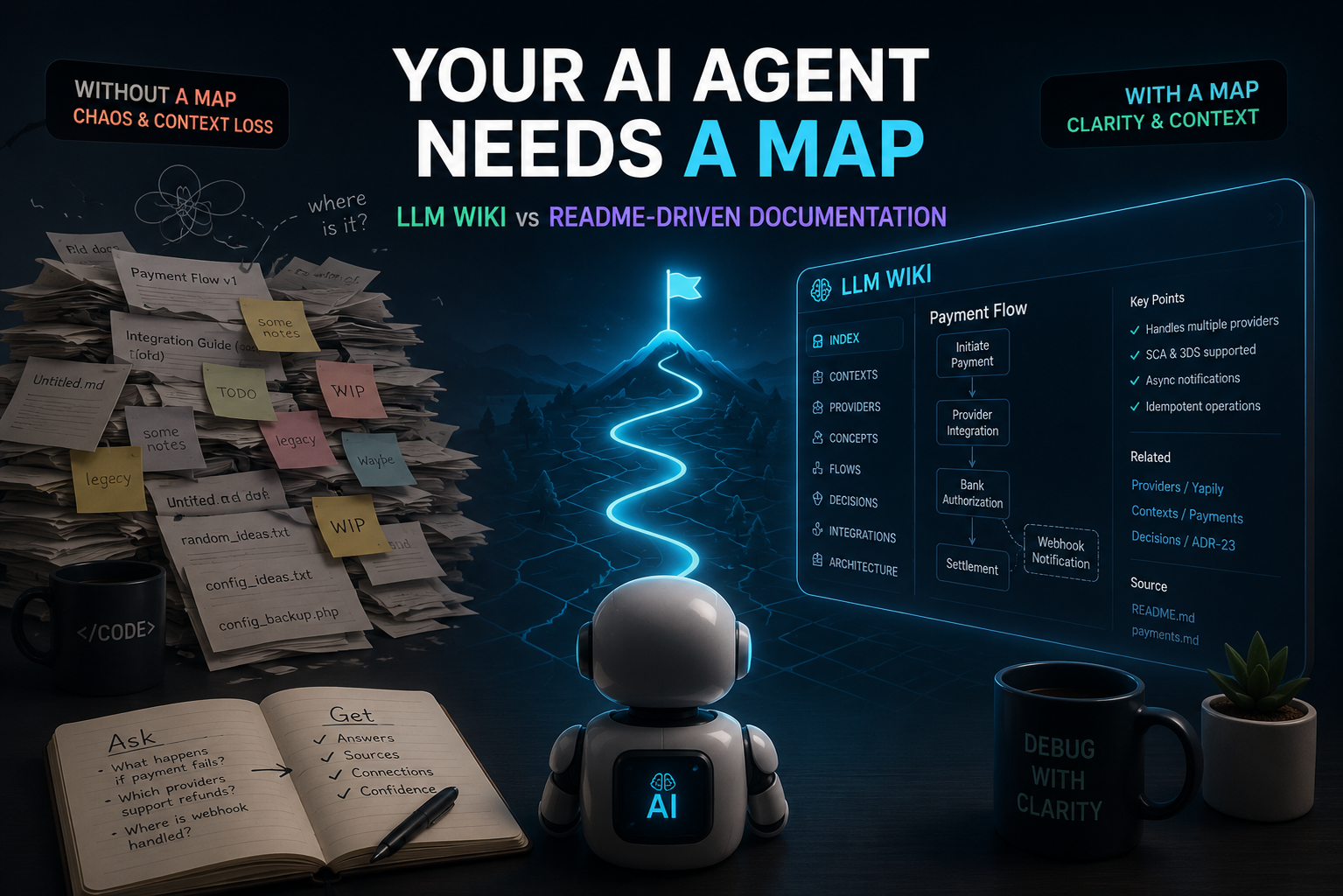Your AI Agent Needs a Map: LLM Wiki vs README-Driven Documentation