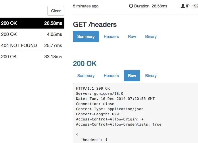 Webhook callback response in Ngrok inspector