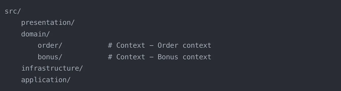 Approach 2: Shared layers with contexts inside Domain